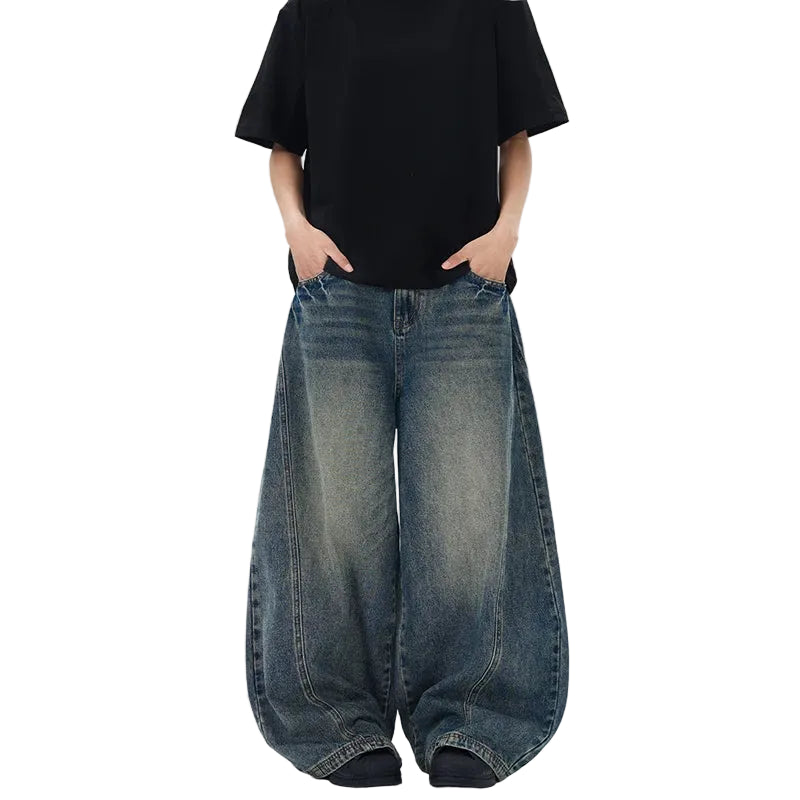 Oversized Cracked Denim