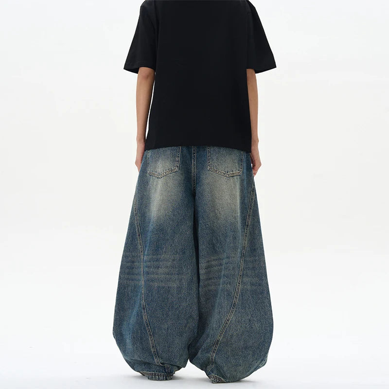 Oversized Cracked Denim